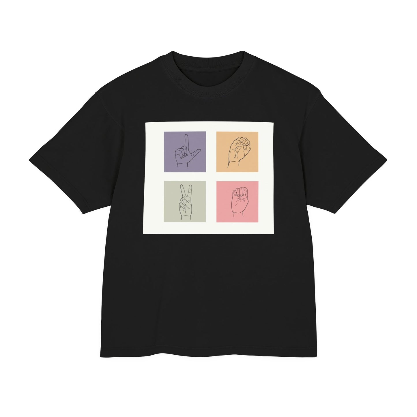 Urban Graphic Tee with Hand Gestures