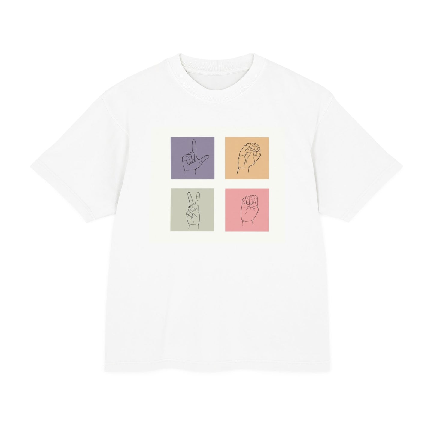 Urban Graphic Tee with Hand Gestures
