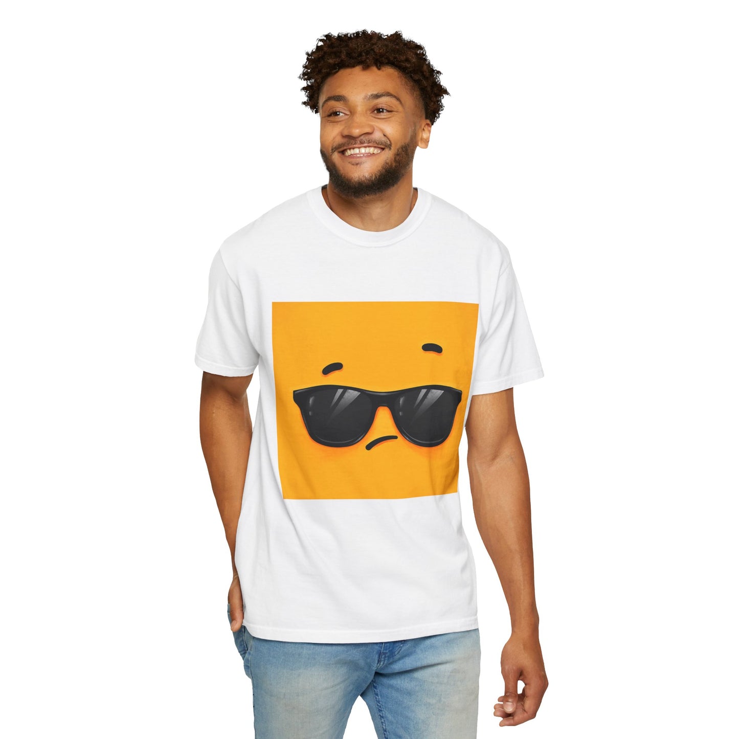 Cool & Quirky Emoji T-shirt | Unisex Garment-Dyed Tee, Casual Wear, Unique Gift, Summer Vibes, Emoji Lover Apparel