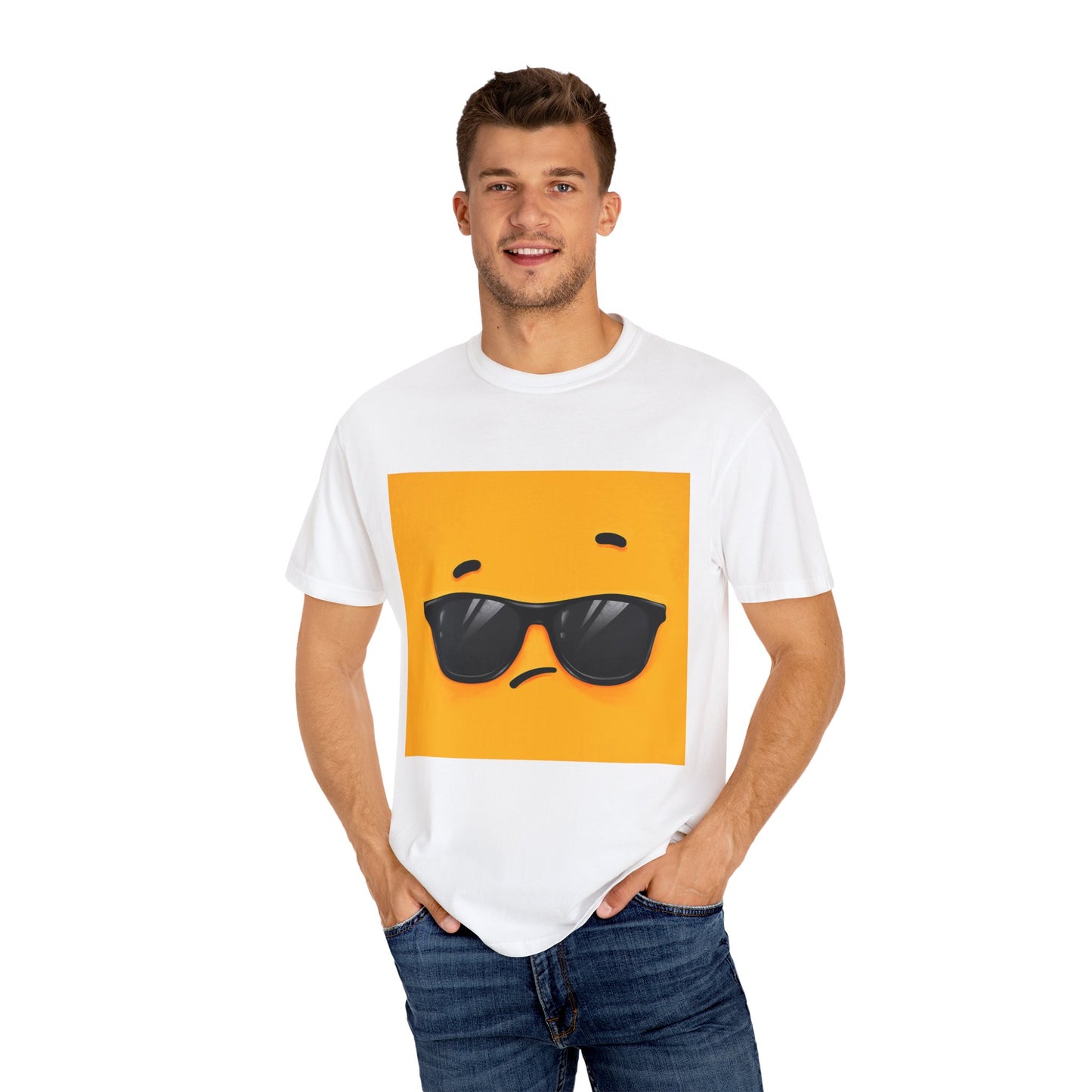 Cool & Quirky Emoji T-shirt | Unisex Garment-Dyed Tee, Casual Wear, Unique Gift, Summer Vibes, Emoji Lover Apparel