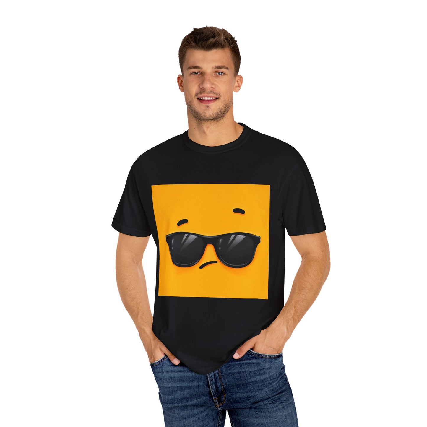 Cool & Quirky Emoji T-shirt | Unisex Garment-Dyed Tee, Casual Wear, Unique Gift, Summer Vibes, Emoji Lover Apparel